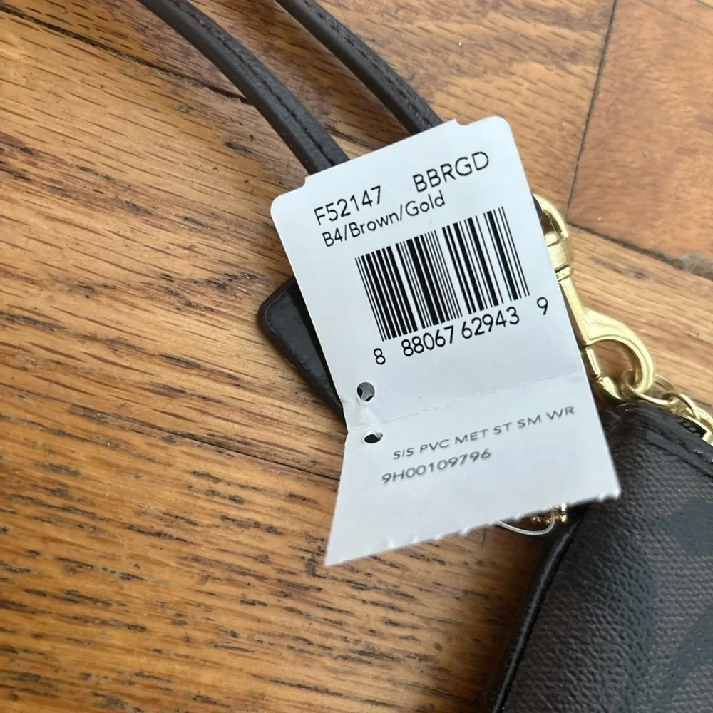 Coach Dark Brown Wristlet
